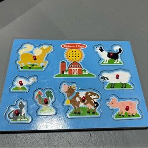 Melissa & Doug Blue Farm Animal Puzzle